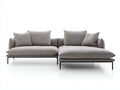 Divano angolare - tessuto-metallo - 238 x 163 x 82 cm - grigio - stile minimalista