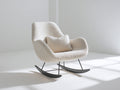 Sedia a dondolo-Tessuto-Metallo-85x90x95 cm-Crema-Design moderno