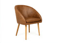 Sedia da pranzo - Ecopelle-Legno - 66x62x80 cm - Marrone - Stile moderno