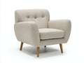 Poltrona - Tessuto - 86x82x80 cm - Beige - Stile moderno