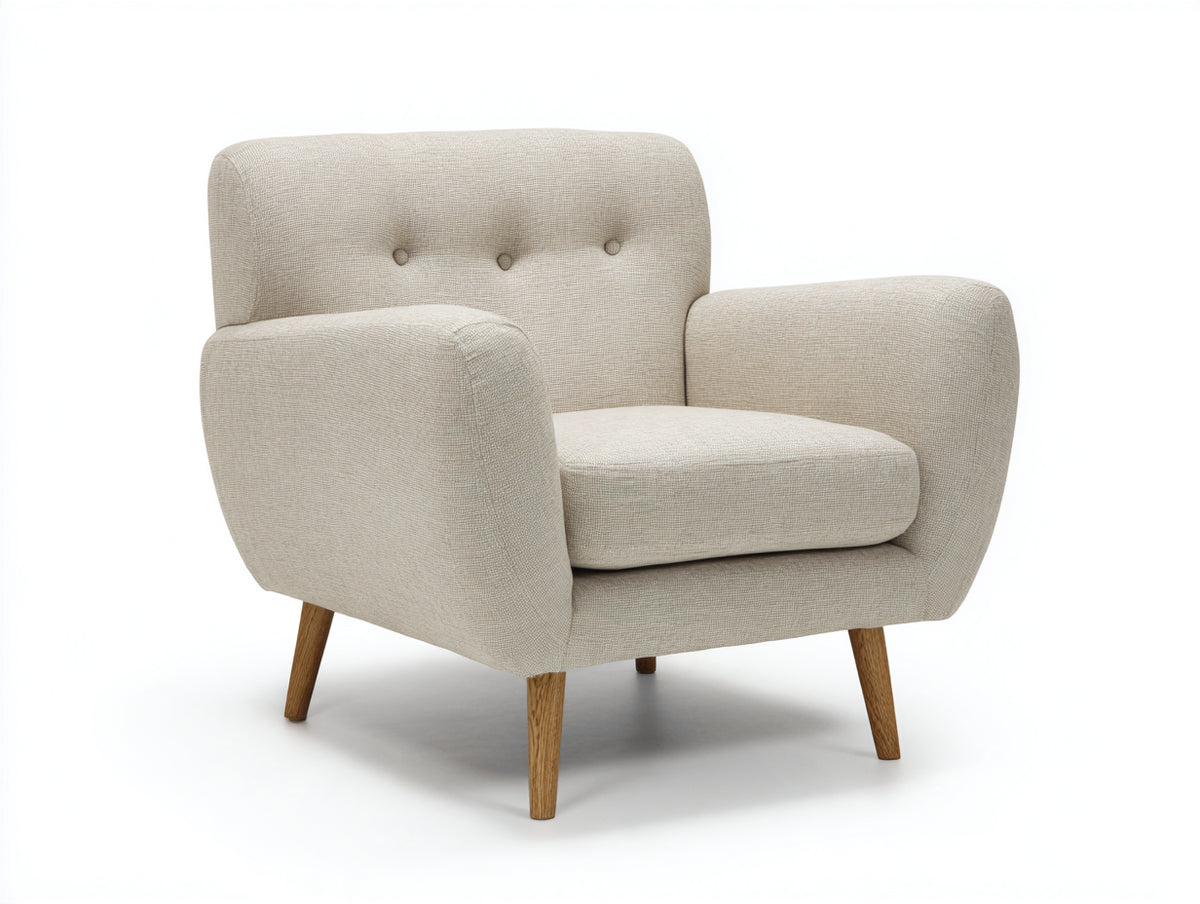Poltrona - Tessuto - 86x82x80 cm - Beige - Stile moderno