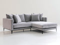 Divano angolare - tessuto-metallo - 232 x 160 x 86 cm - grigio chiaro - stile moderno