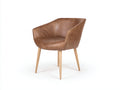 Sedia da pranzo - Ecopelle-Legno - 70x65x78 cm - Marrone - Stile moderno