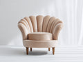 Poltrona - Velluto - 92x88x82 cm - Beige - Stile classico