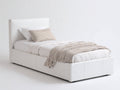 Letto singolo-Pelle sintetica-205x100x100 cm-Bianco-Stile moderno