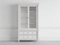 Vetrina - Legno-Vetro - 113x45x207 cm - Bianco - Design classico