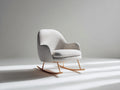Sedia a dondolo-Tessuto-Legno-85x90x95 cm-Crema-Design moderno