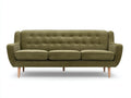 Divani a 3 posti - Tessuto-Legno - 211 x 89 x 88 cm - Verde oliva - Stile rétro di metà secolo