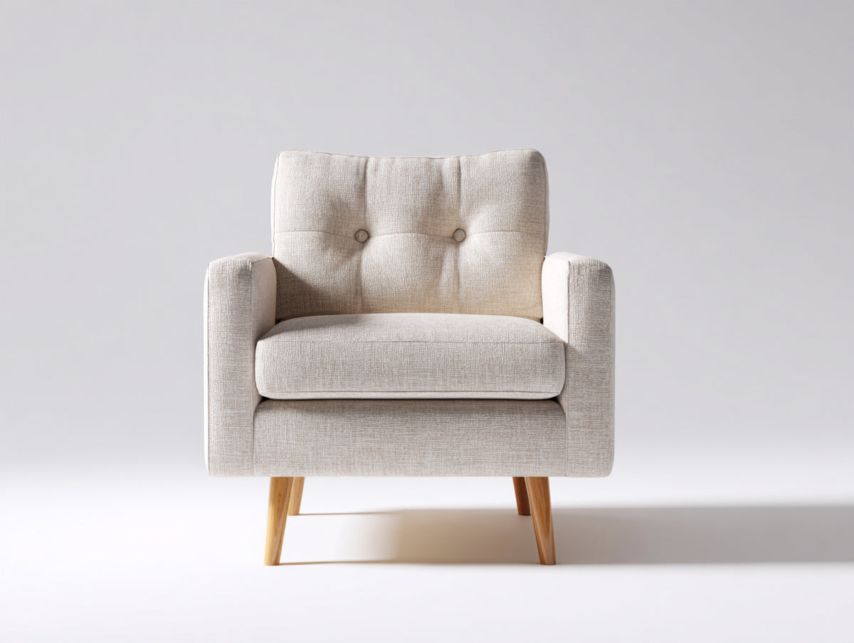 Poltrona - Tessuto - 88x82x81 cm - Beige - Stile moderno
