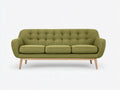 Divani a 3 posti - Tessuto-Legno - 208 x 87 x 86 cm - Verde oliva - Stile moderno di metà secolo
