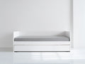 Divano letto-Legno-Tessuto-210x100x70 cm-Bianco-Grigio-Stile moderno