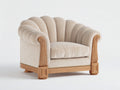 Poltrona - Velluto - Legno - 125x94x86 cm - Beige - Stile classico