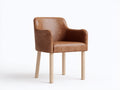 Sedia da pranzo - Ecopelle-Legno - 64x62x82 cm - Marrone - Stile moderno