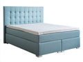 Letto matrimoniale - tessuto-metallo - 215 x 180 x 120 cm - azzurro chiaro - stile contemporaneo