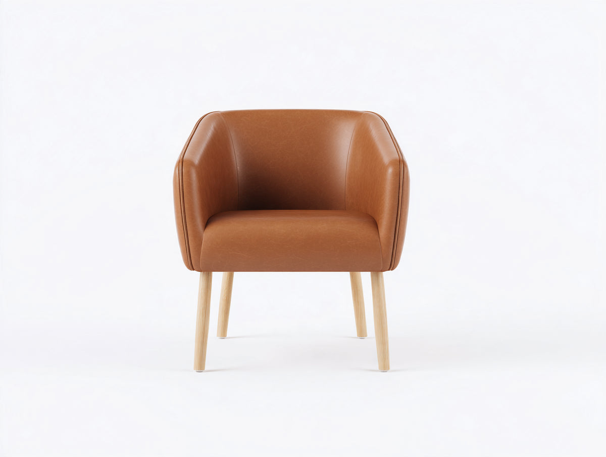 Sedia da pranzo - Ecopelle-Legno - 68x62x78 cm - Marrone - Stile moderno