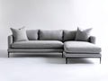 Divano angolare - tessuto-metallo - 240 x 165 x 84 cm - grigio - stile moderno