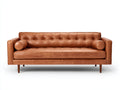 Divani a 3 posti - Pelle-Legno - 214 x 90 x 84 cm - Cognac - Stile moderno di metà secolo