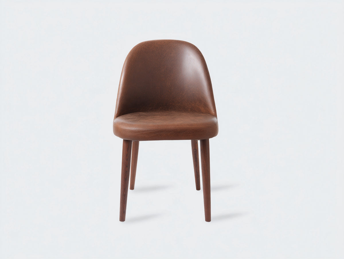 Sedia da pranzo - Ecopelle-Legno - 54x56x82 cm - Marrone - Stile moderno