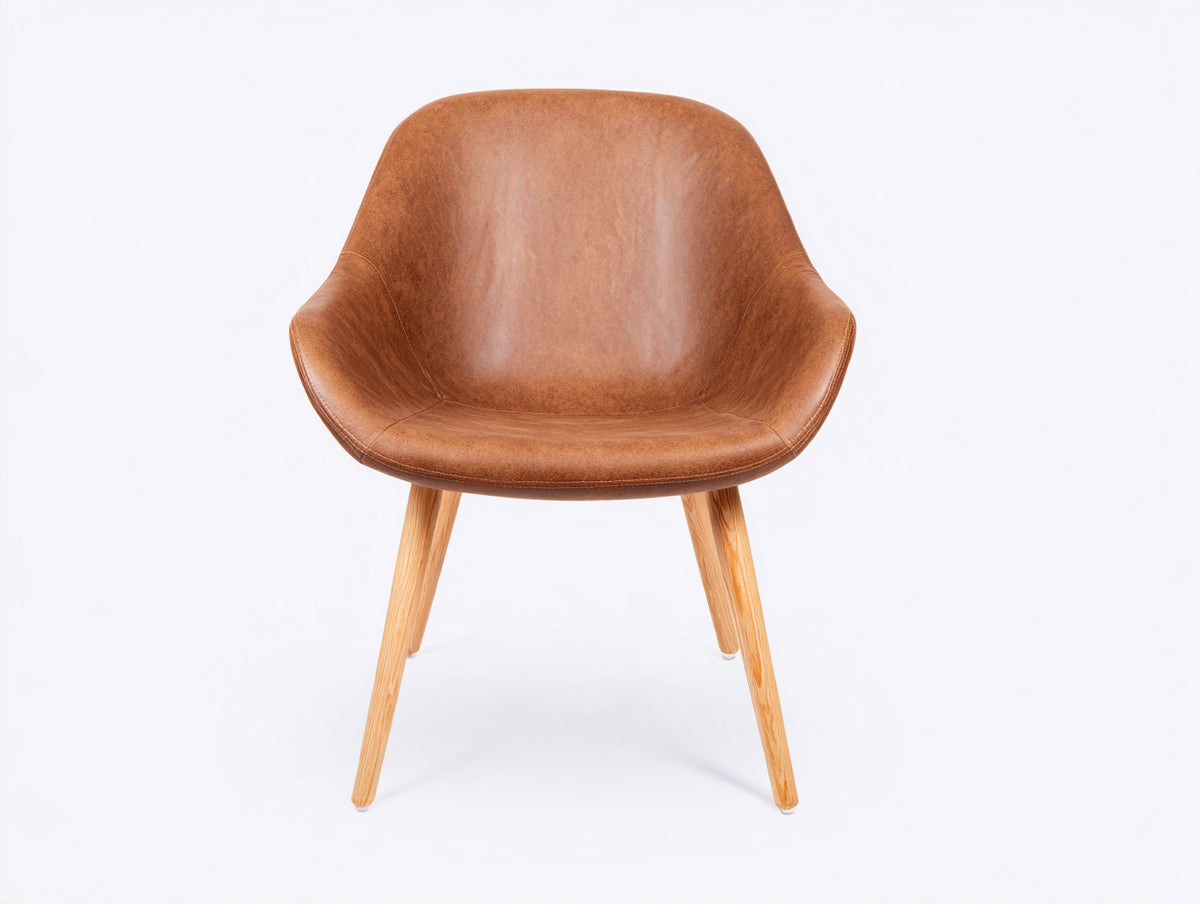 Sedia da pranzo - Ecopelle-Legno - 68x62x78 cm - Marrone - Stile moderno